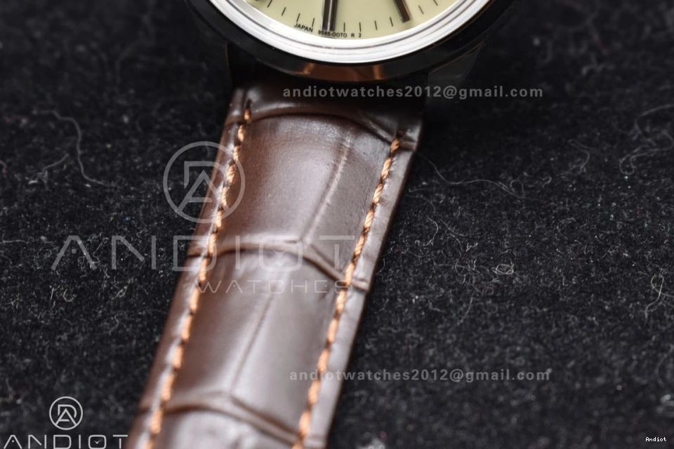 Grand Automatic SS Best 1:1 Seasonal NH Dial Brown GSF Edition Elegance Strap Cream on 890 Seiko Leather 0713